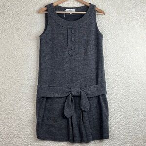 Tibi Womens Gray Wool Drop Waist Sleeveless Mini Dress Size 4